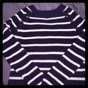 Navy blue and white sweater